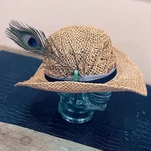 Customized Straw Fedora Hat with Feathers 
Western Style KOVA-E | Accessories | Customized Straw Fedora Hat With  main image 2